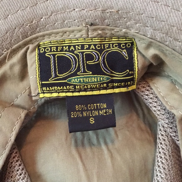 DPC Dorfman Pacific Co vented wide brim hat Small safari sun cap strap khaki - Picture 9 of 10